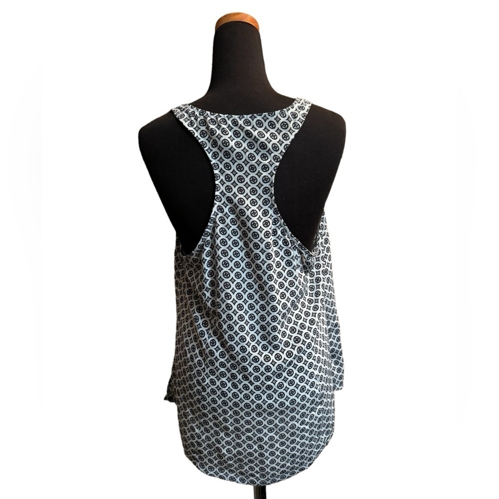 SILK JOIE Drew D Printed Porcelain Peacock Blue Medallion Tank Small Luxury EUC - Picture 8 of 14